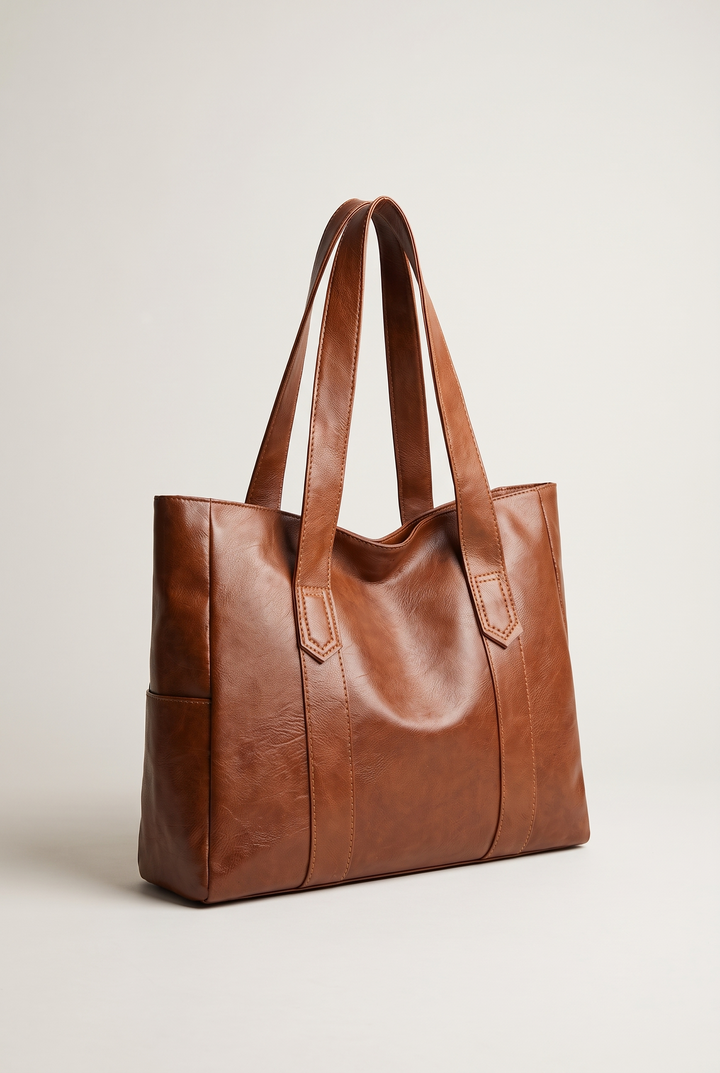 Xyla shoulder handbag in brown - angle view