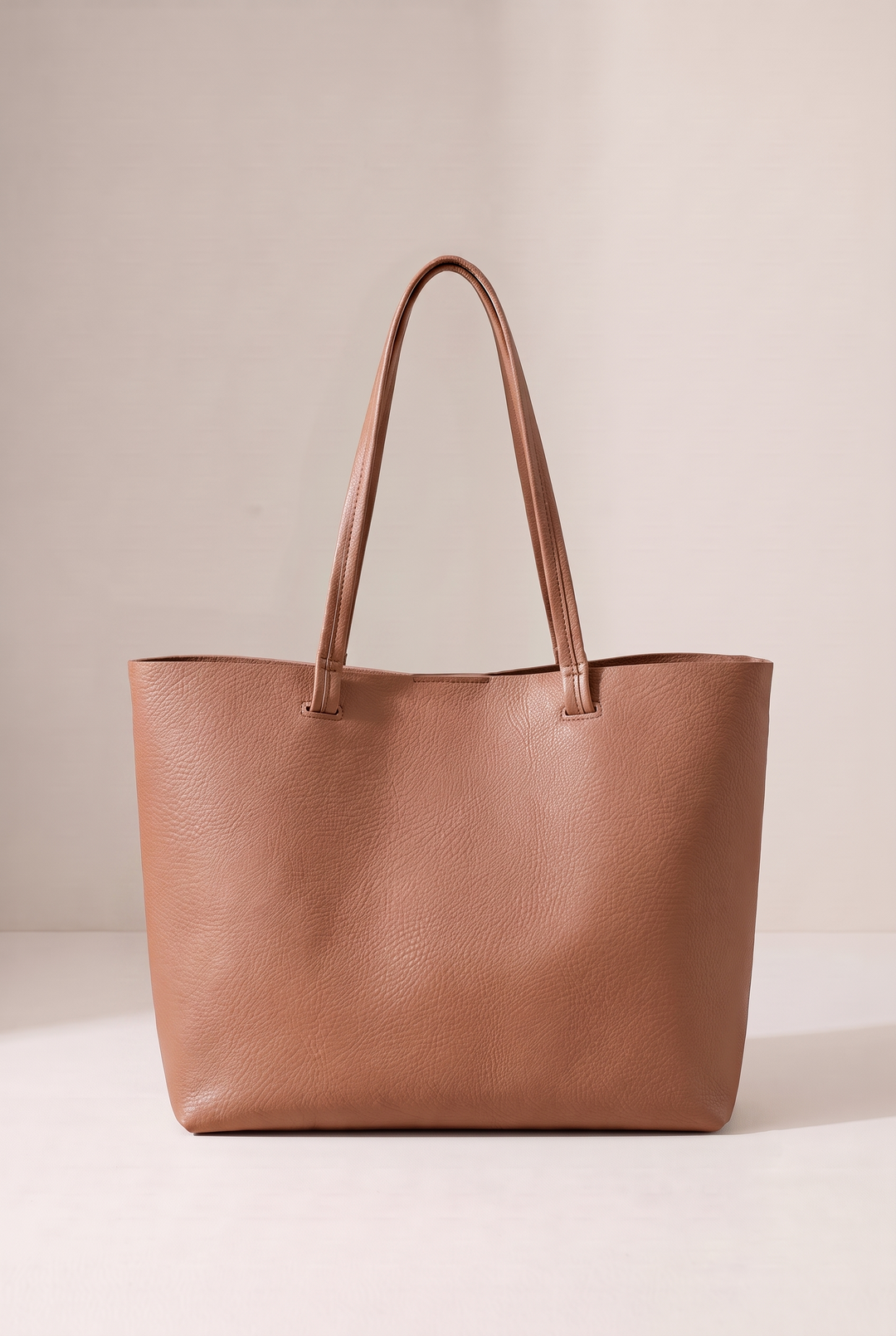 Reyna minimalist tote in brown - front view